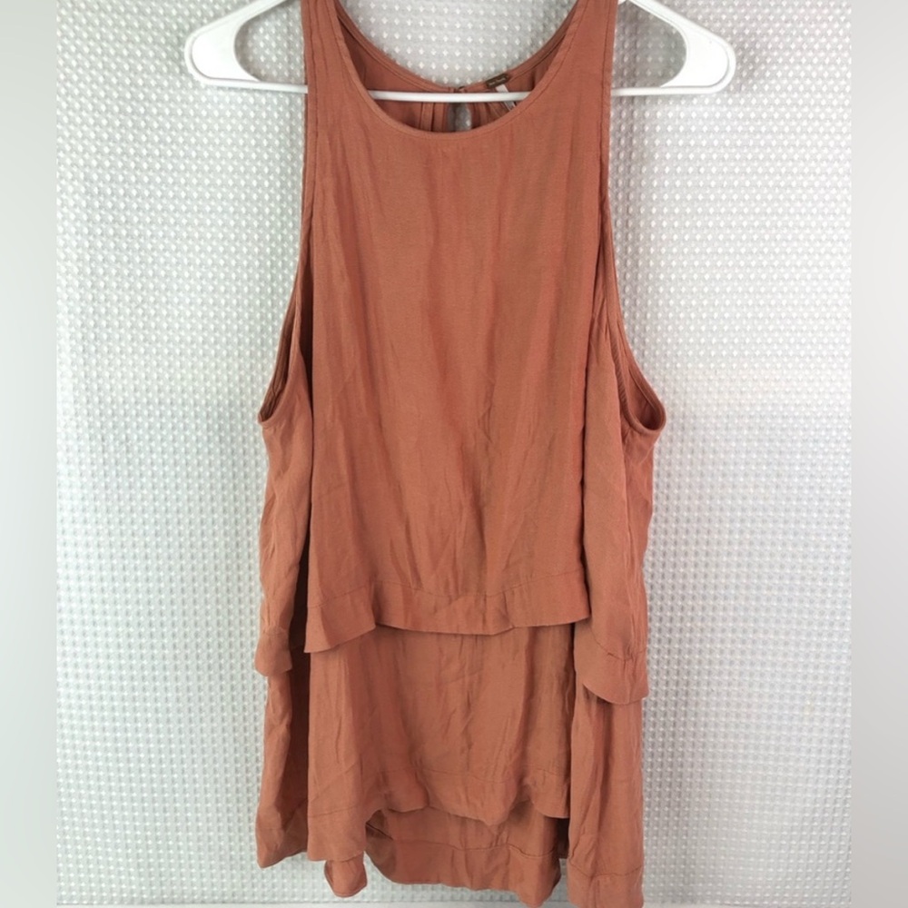 Free People Tunic Tank Top Size M Layers In Love Tiered Blouse Top Keyhole Back
